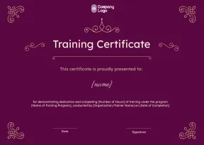 Formal and Classic Training Certificate Template