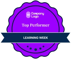 Formal and emblematic purple training badge template