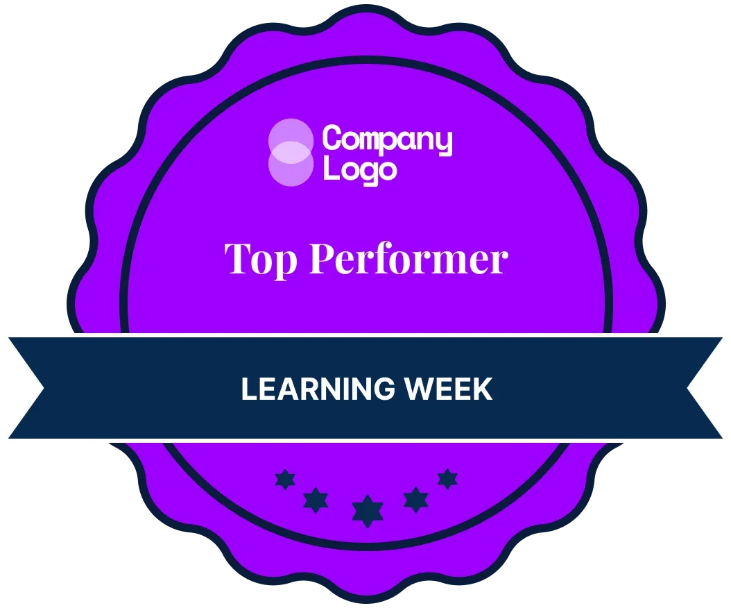 Formal and emblematic purple training badge template