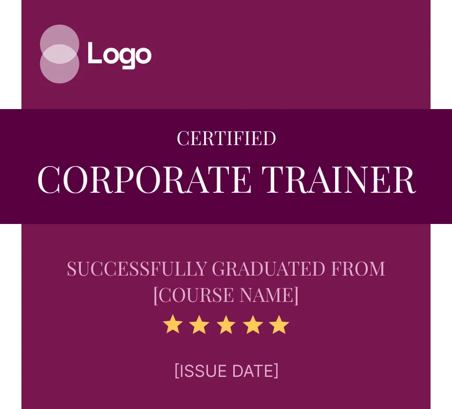 Formal and official red recognition badge template