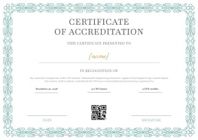Formal and professional CPD certificate template