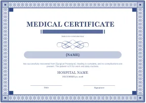 Fresh and professional medical certificate template