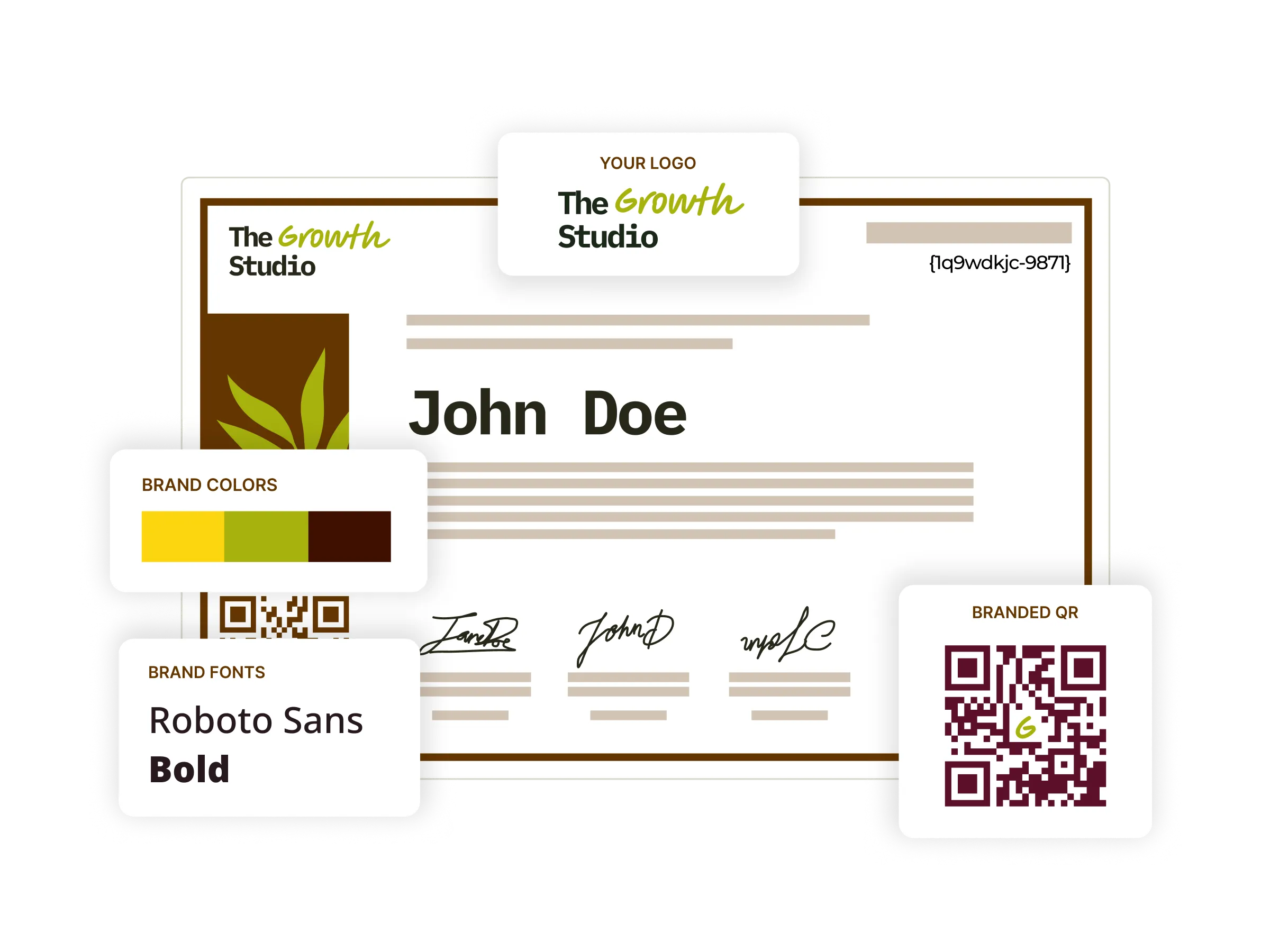 Branded certificate example