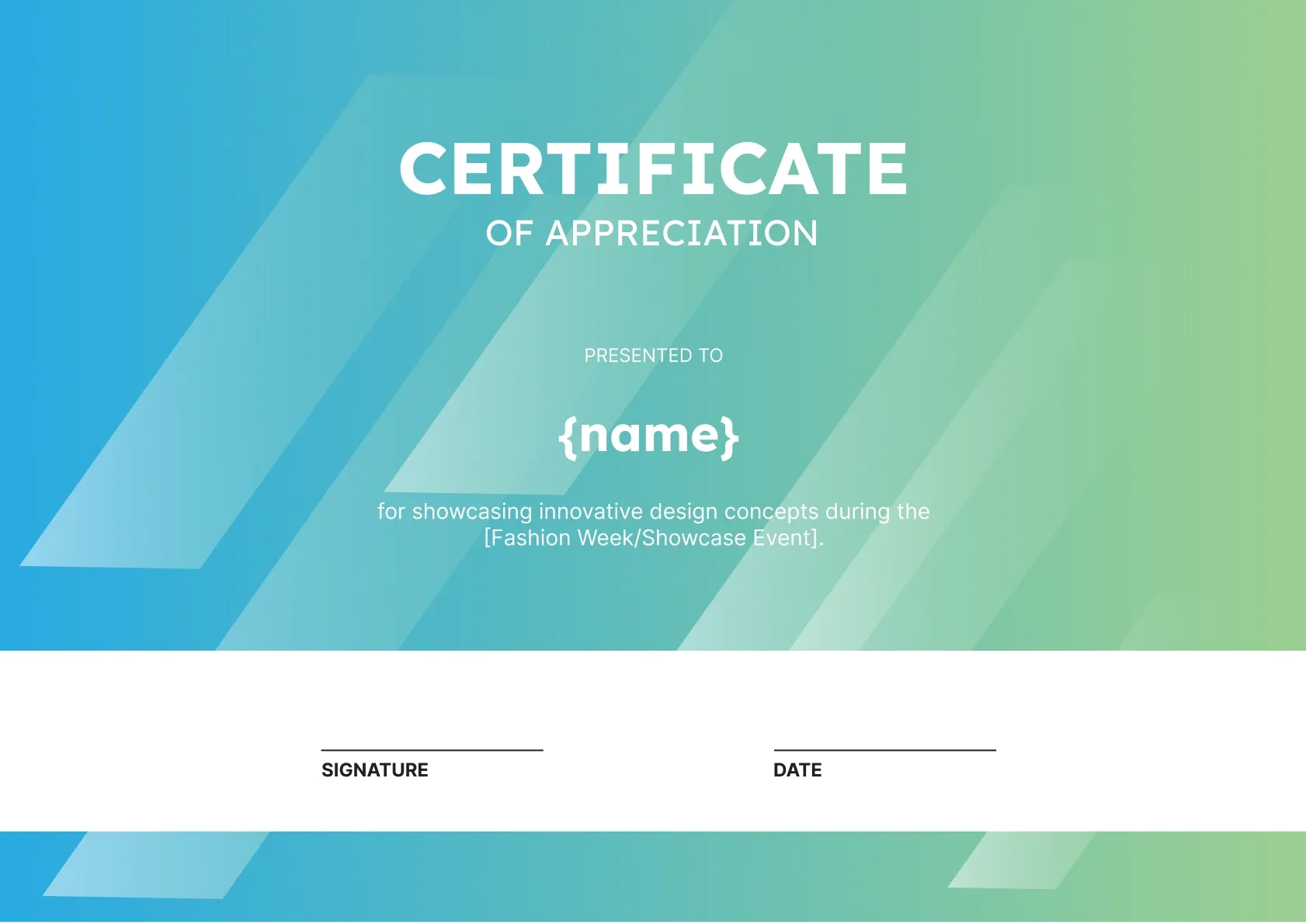 Geometrical and professional appreciation certificate template