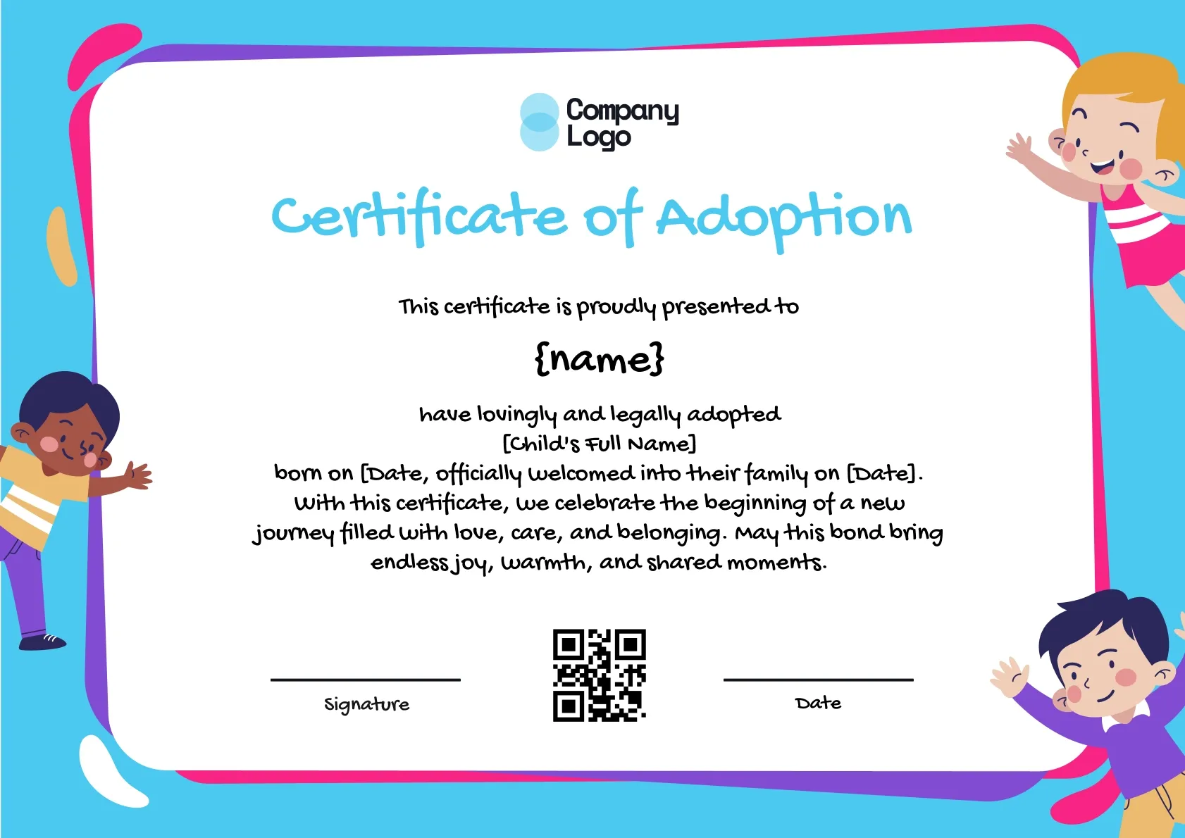 Harmonious Family Union Certificate Template