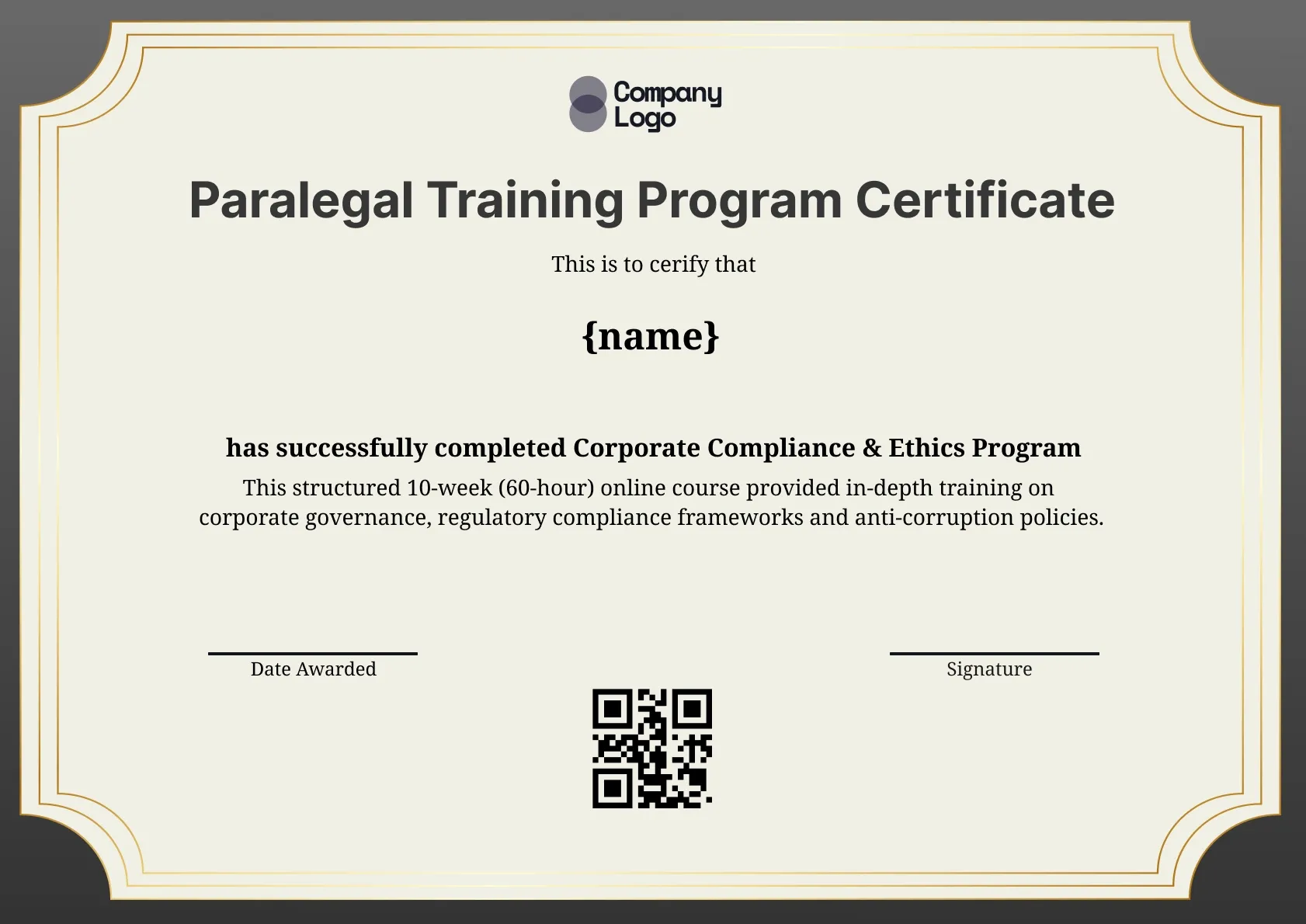 High-Impact Paralegal Certification Template