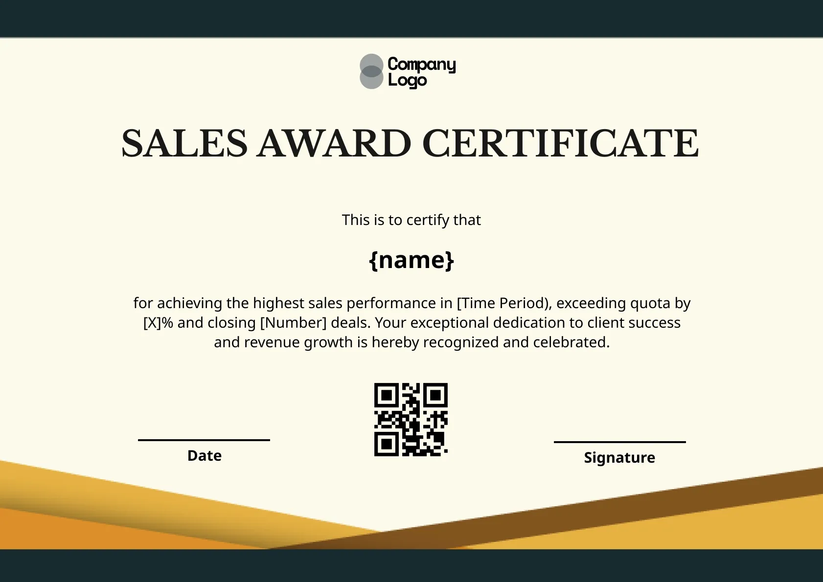 High-Impact Sales Excellence Certificate Template