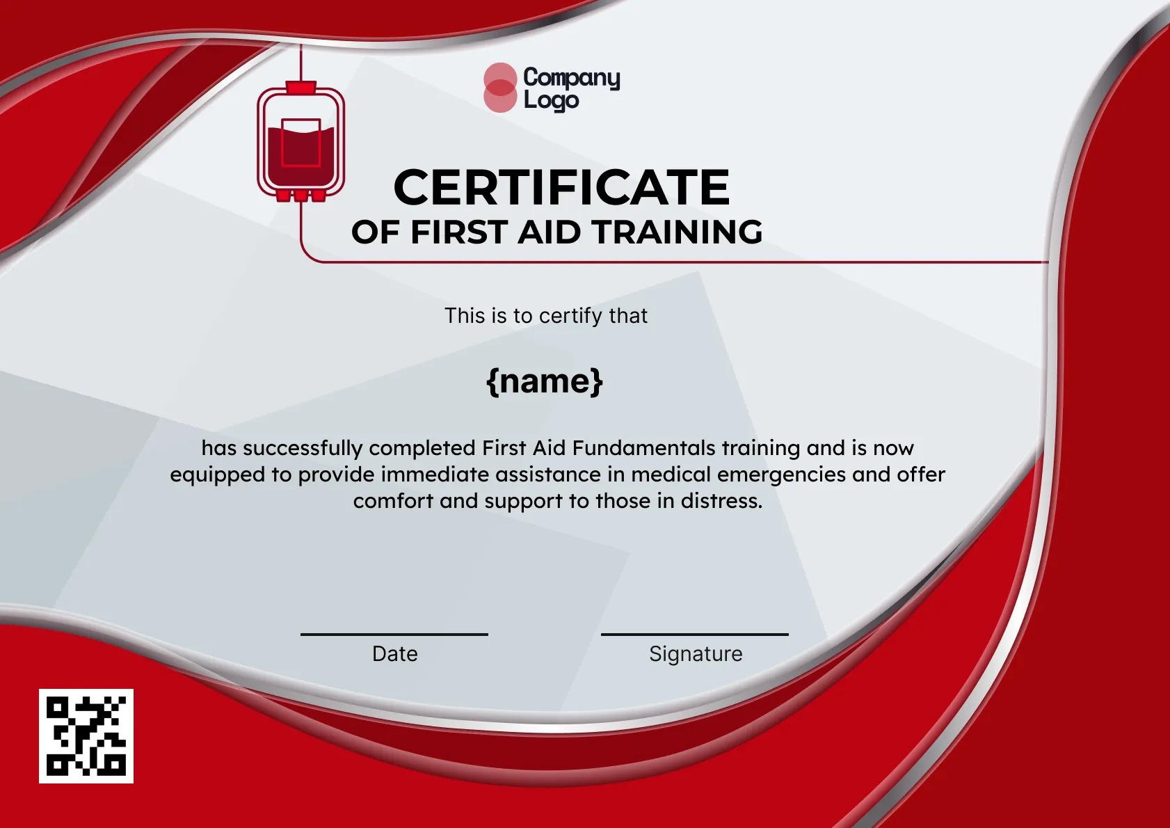 Impact-Driven First Aid Trainer Certificate Template