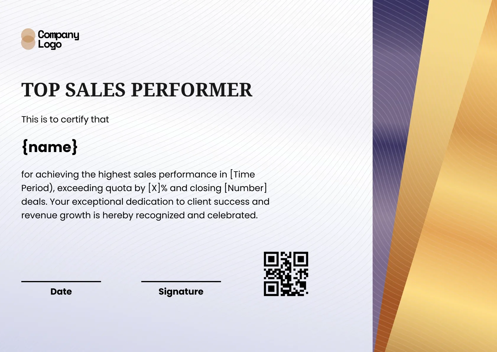Influential Sales Performer Certificate Template