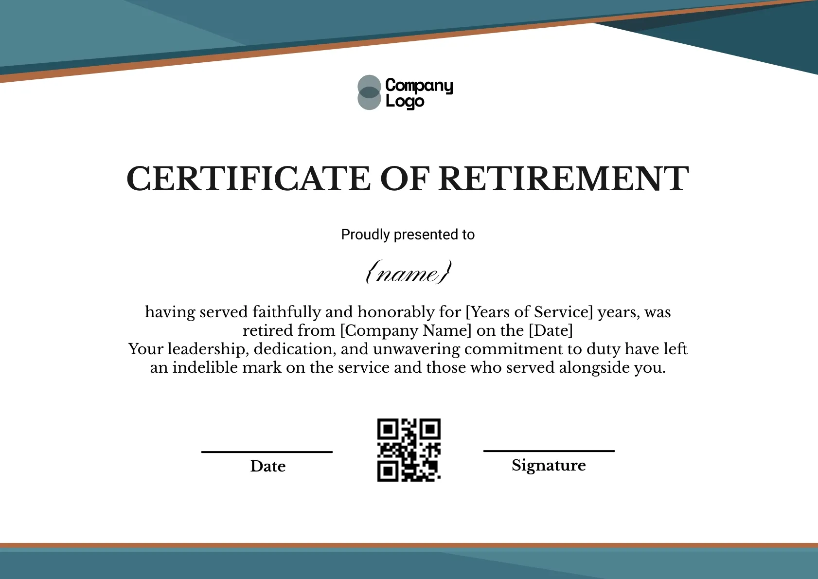 Inspiring Career Retirement Certificate Template