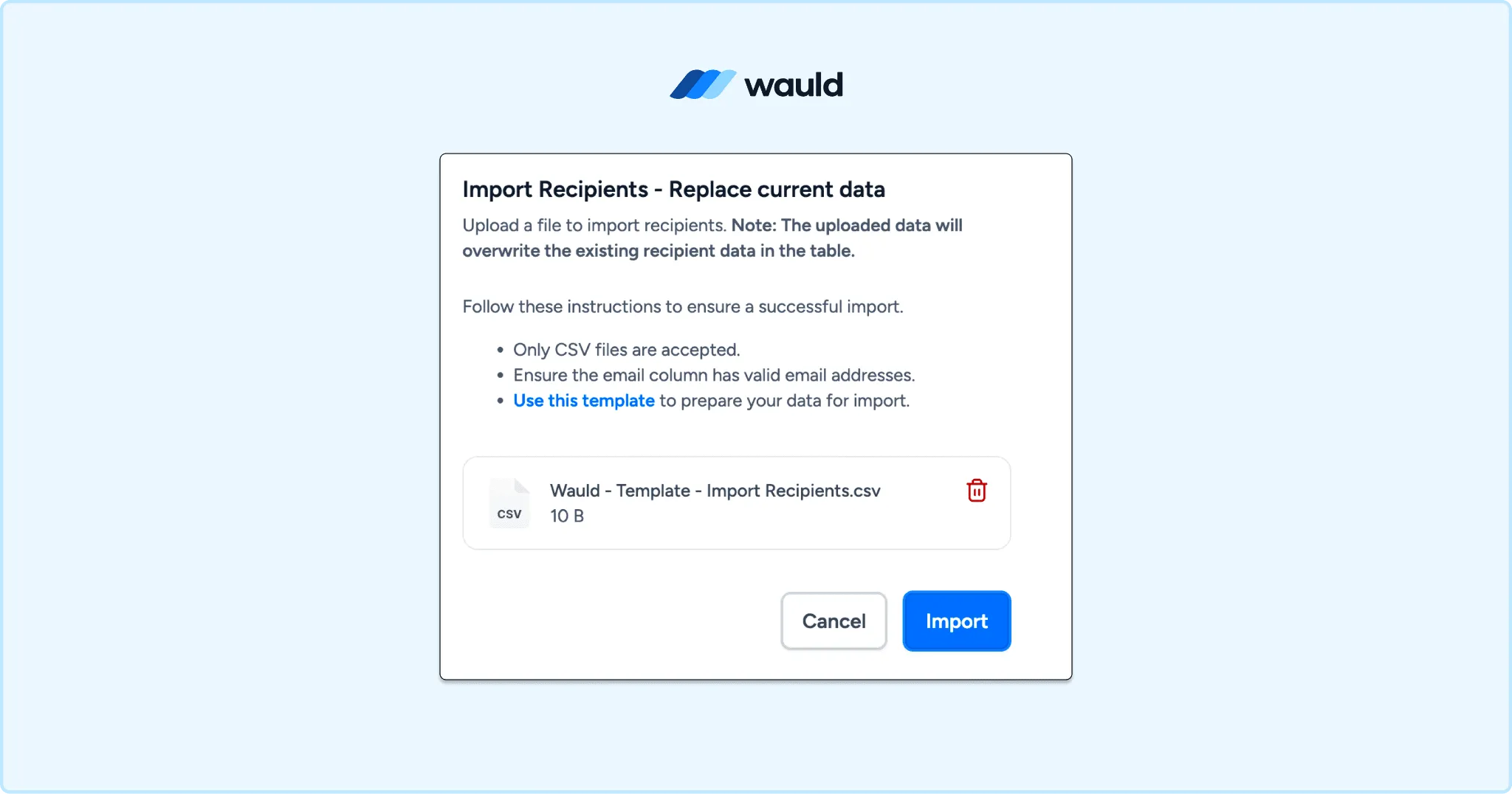 Step-by-step workflow showing attendance CSV export from Microsoft Teams, upload to Wauld, certificate personalization, and bulk delivery to webinar attendees.