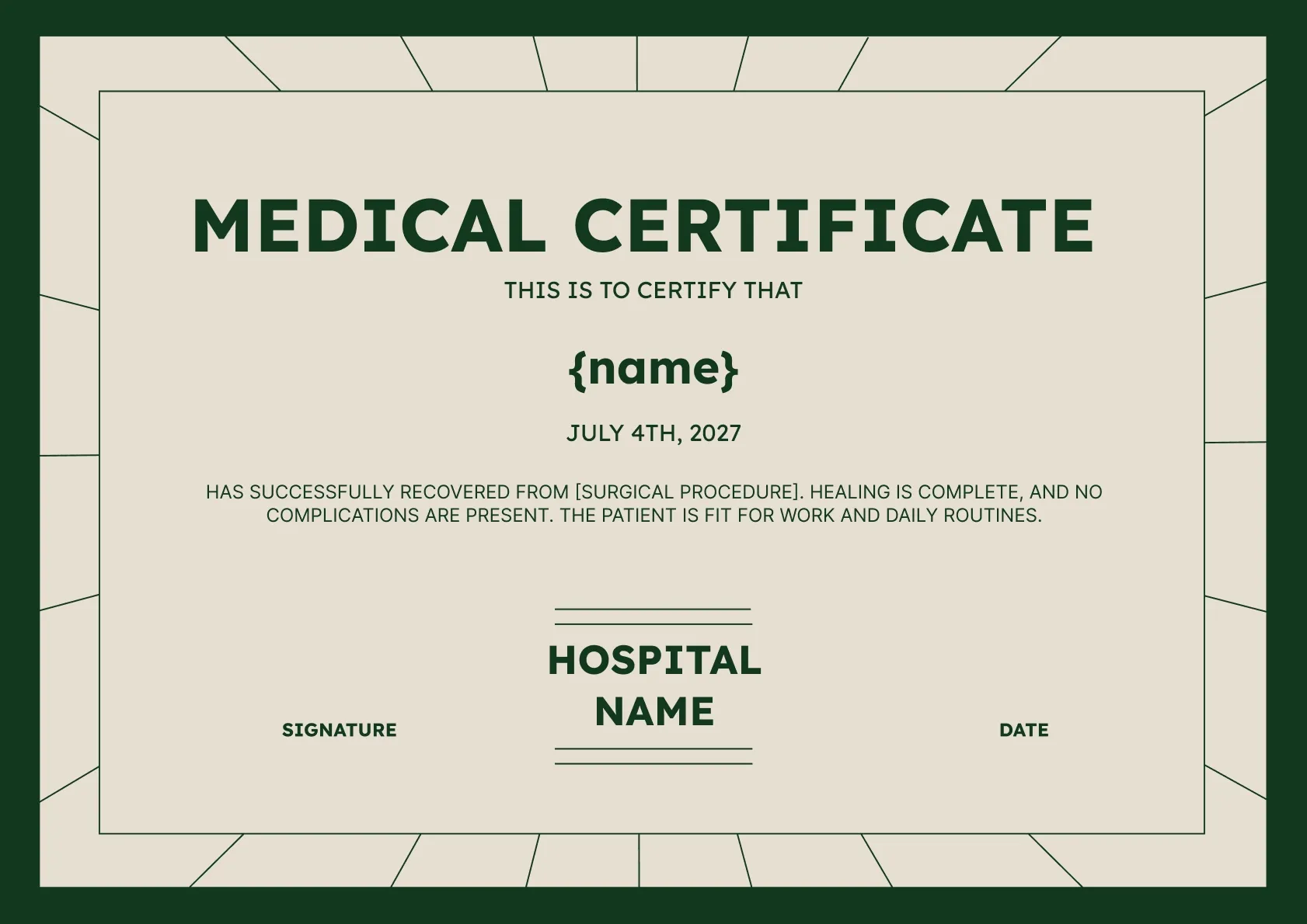 Minimalistic and Modern Medical Certificate Template