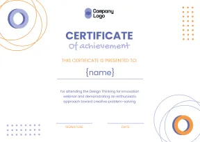 Minimalistic webinar completion certificate template