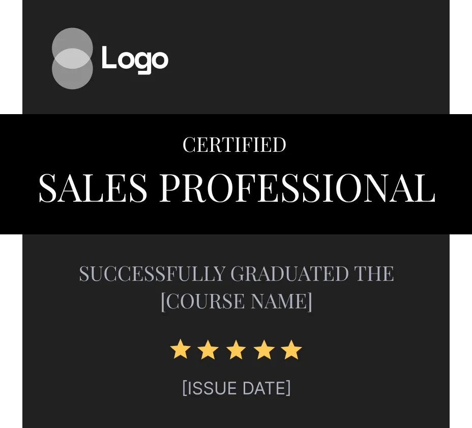 Modern and classy black recognition badge template