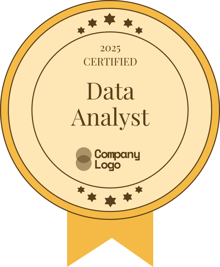 Modern and compact yellow completion badge template