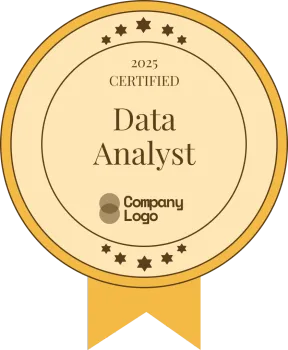 Modern and compact yellow completion badge template