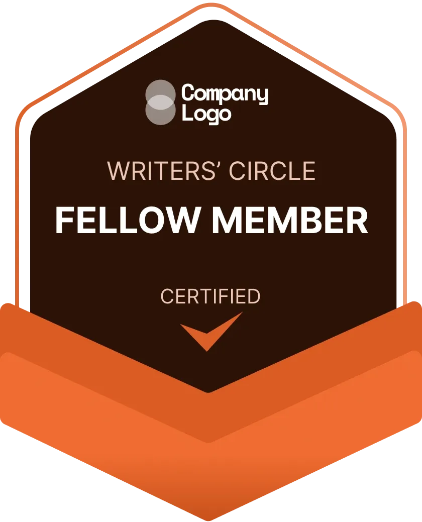 Modern and deep orange membership badge template