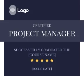 Modern and elegant blue recognition badge template