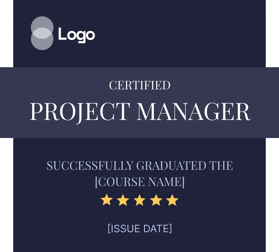 Modern and elegant blue recognition badge template