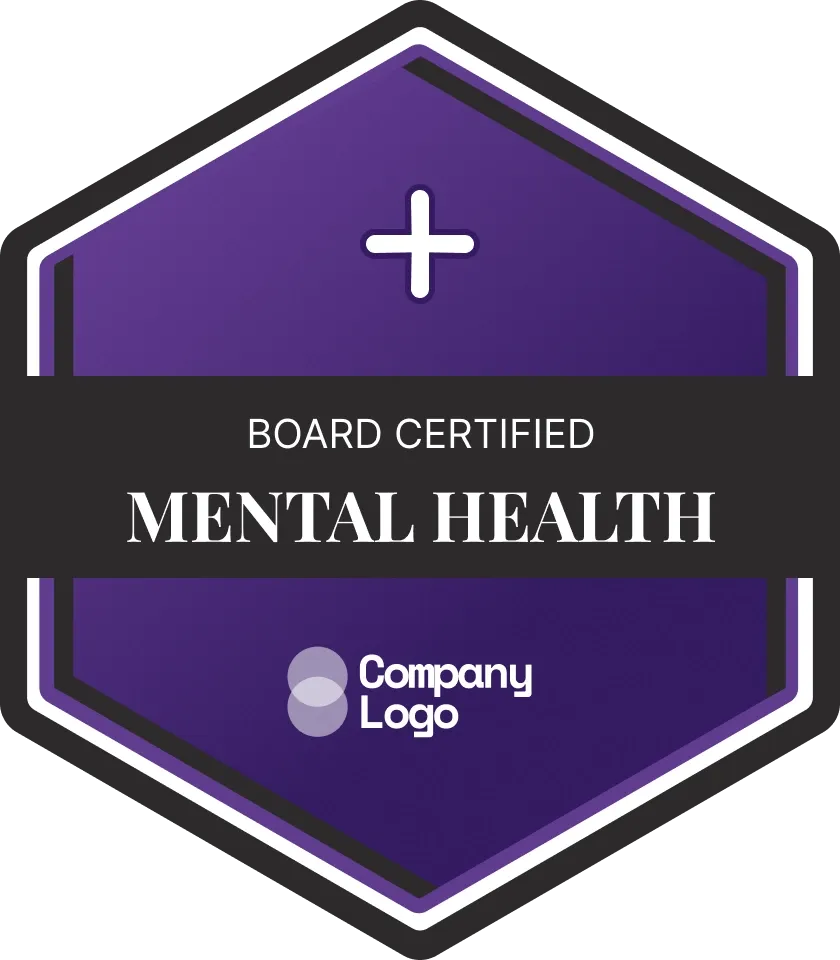 Modern and flexible purple course completion badge template