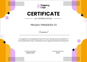 Modern and fun cpd certificate template