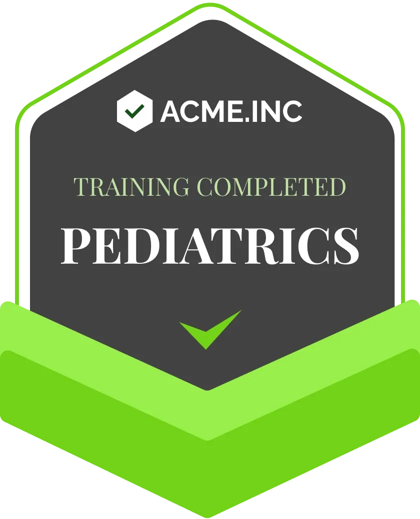 Modern and green completion badge template
