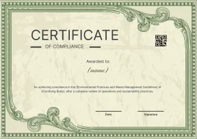 Modern and gripping compliance certificate template