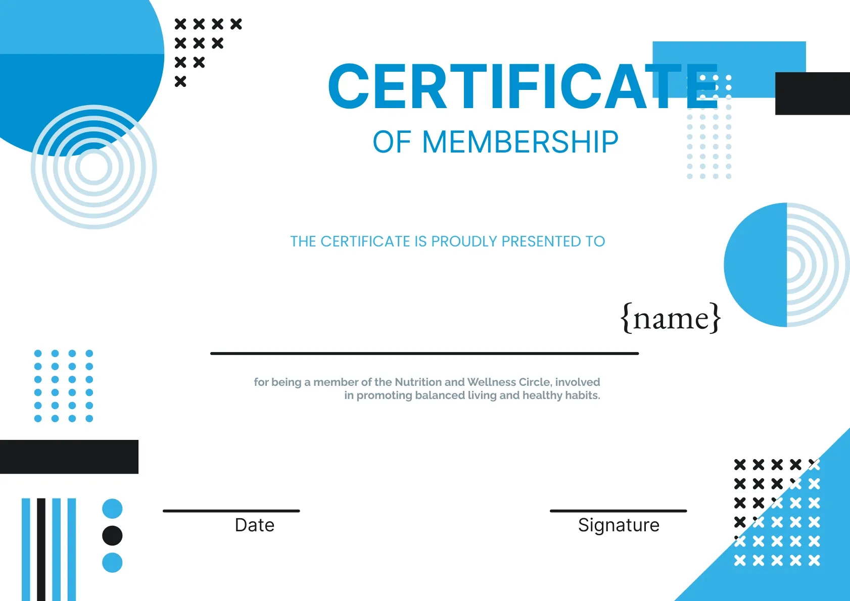 Modern and Lively Certificate of Membership Template
