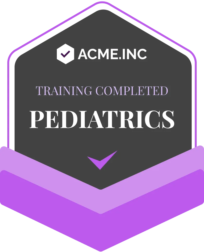 Modern and purple completion badge template