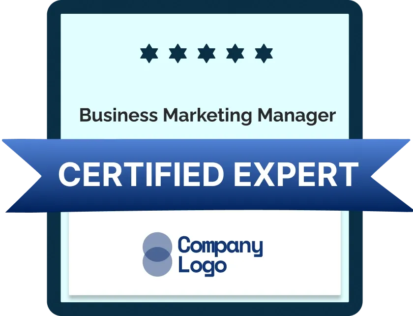 Modern and sleek blue achievement badge template