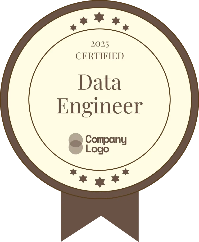 Modern and straightforward brown completion badge template