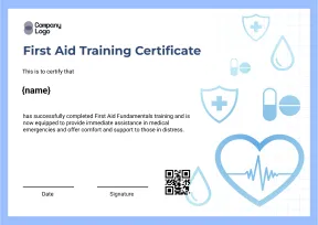 Modern First Aid Trainer Certificate Template