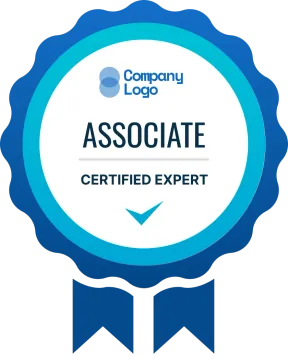 Neat and traditional blue achievement badge template
