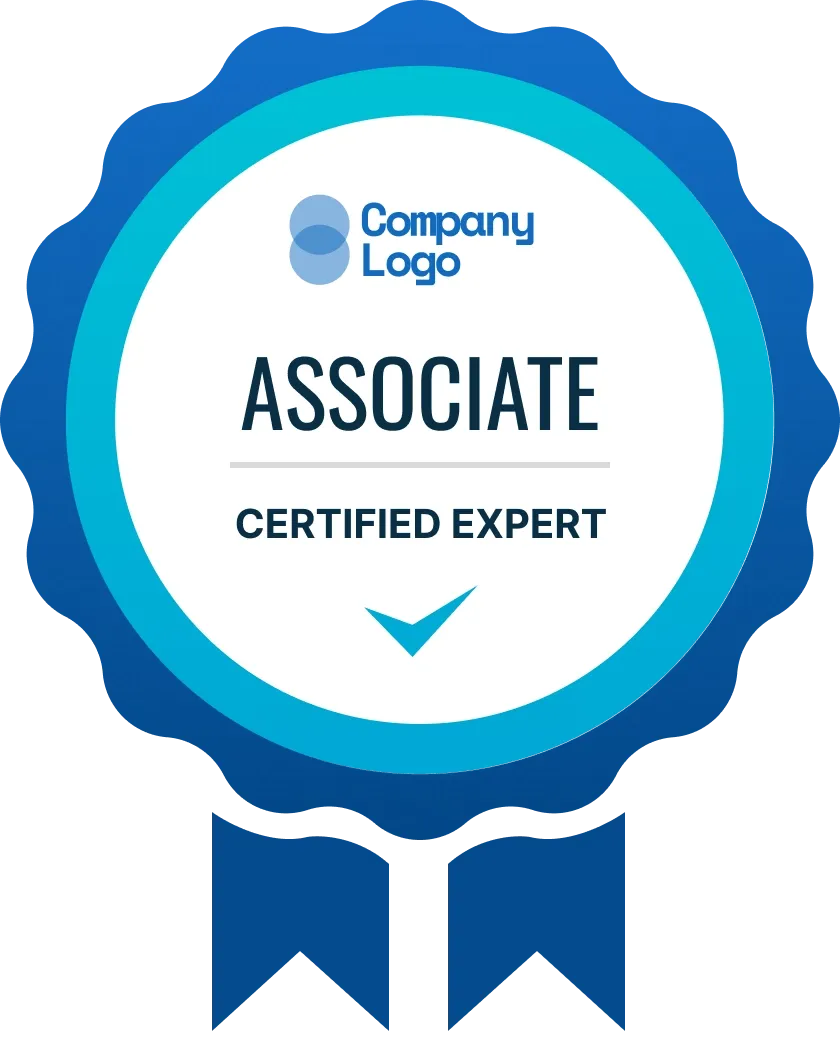 Neat and traditional blue achievement badge template