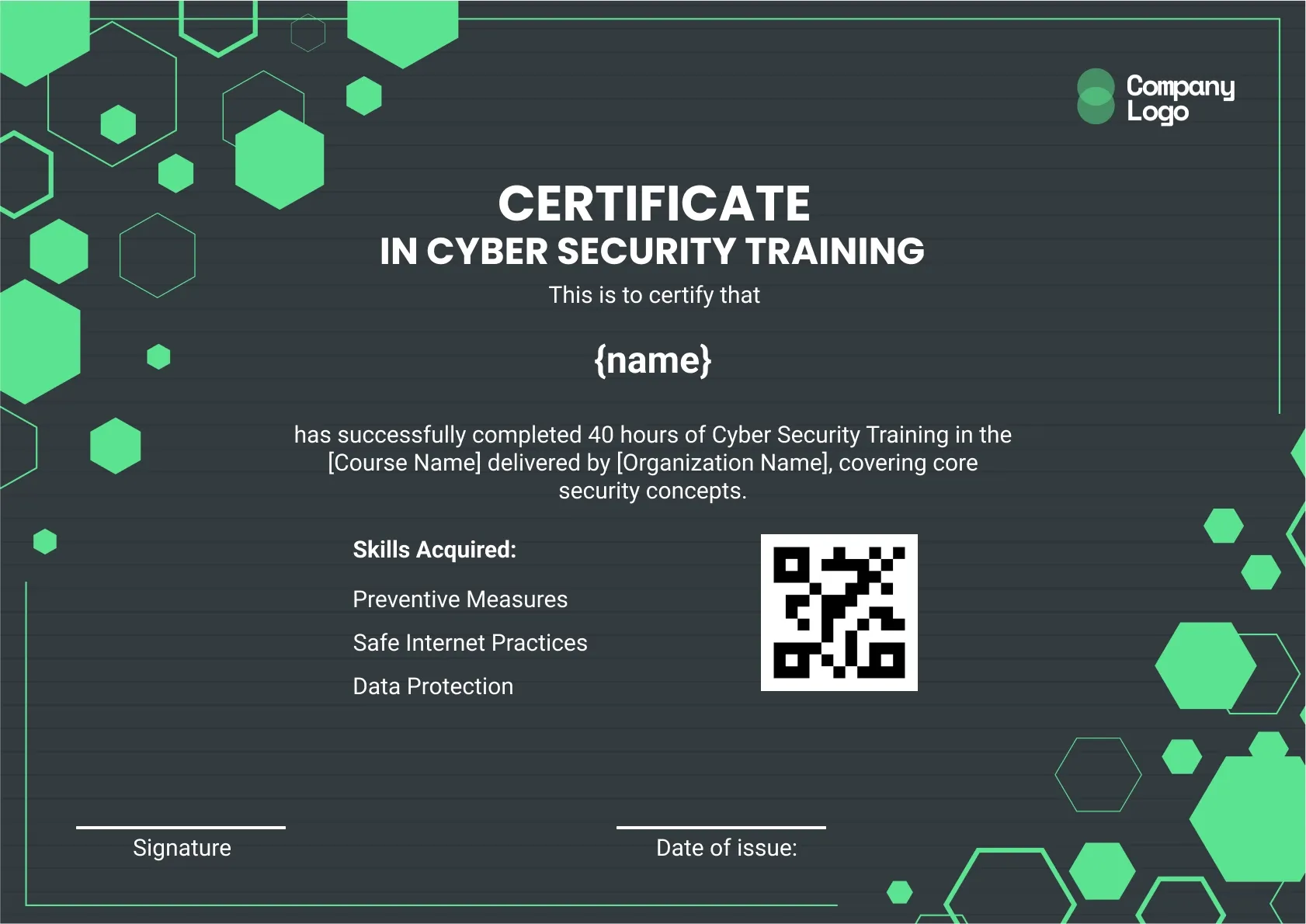 Next-Gen Cyber Security Certification Template