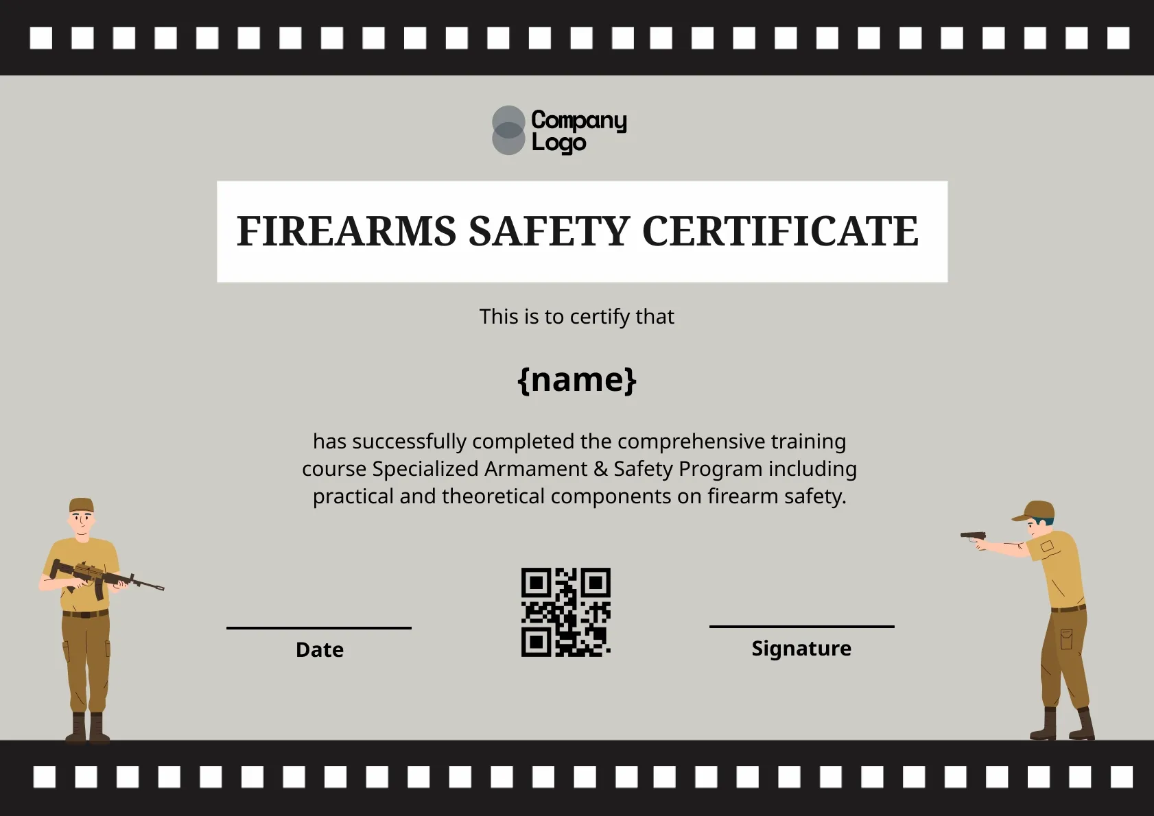 Official Firearms Safety Compliance Certificate Template