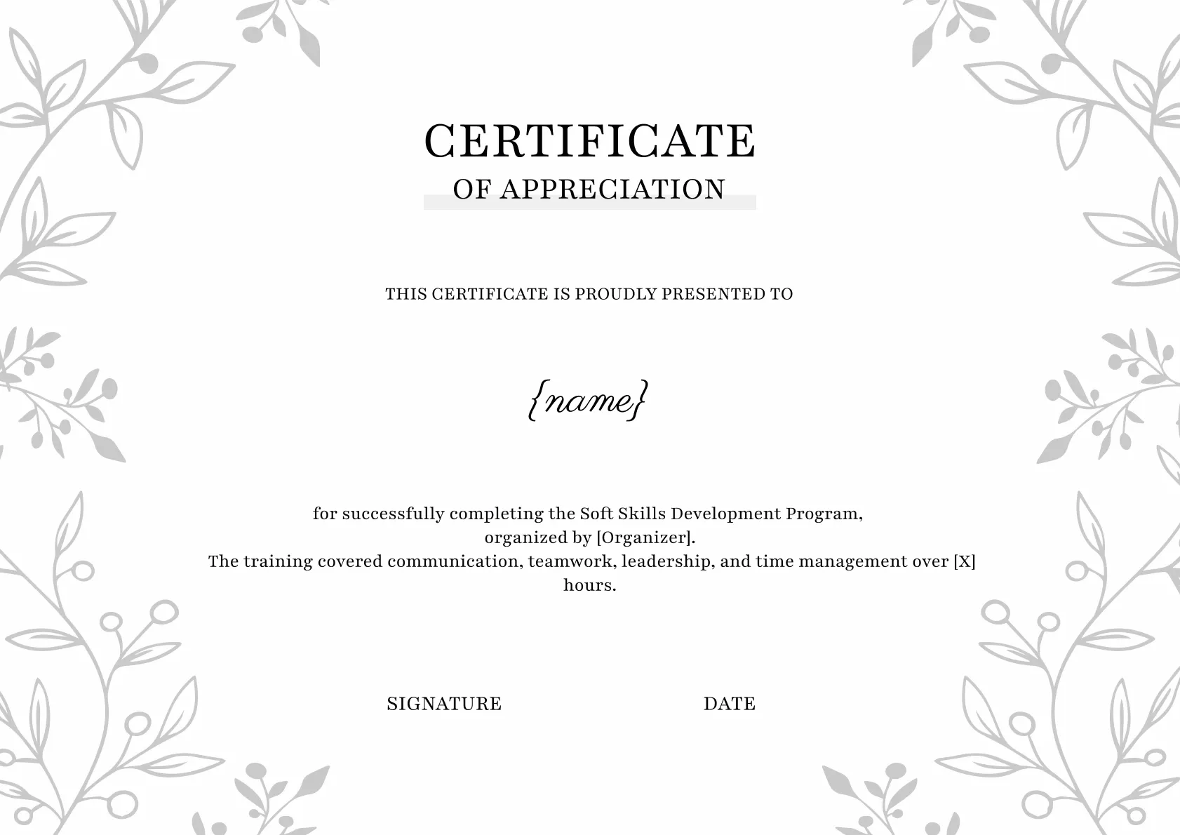 Organized and professional course completion certificate template