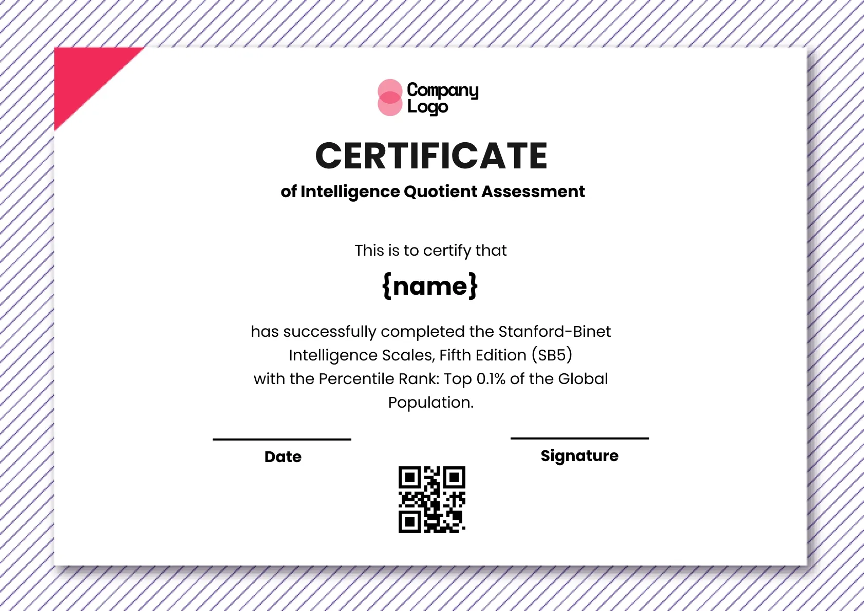 Outstanding Cognitive Achievement Certificate Template