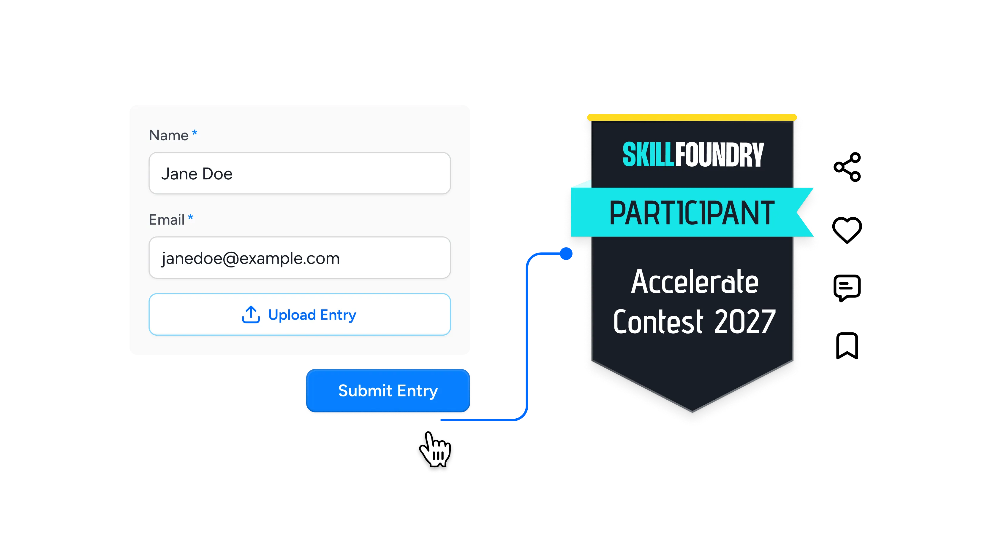 Participates in a contest