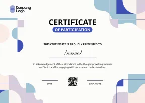 Pastel-Themed Bright Webinar Certificate Template