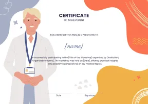 Personalized and Professional Medical Workshop Certificate Template