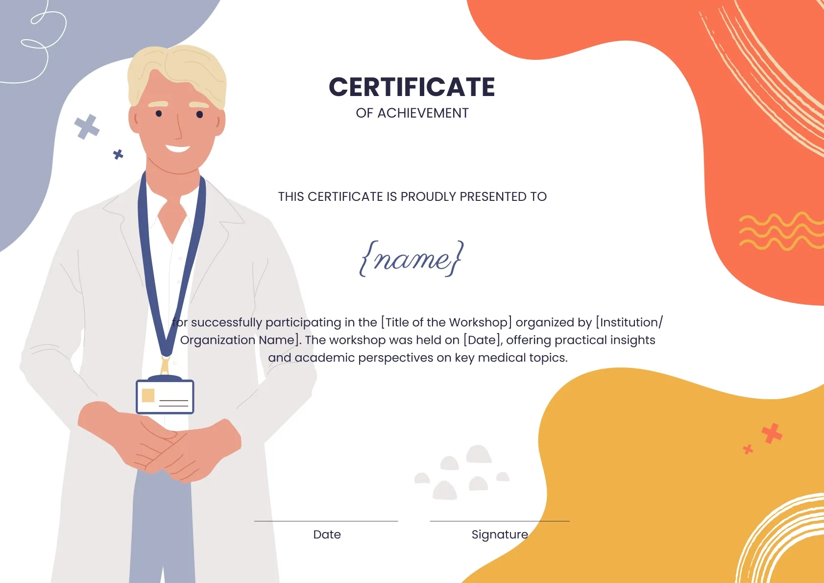 Personalized and Professional Medical Workshop Certificate Template