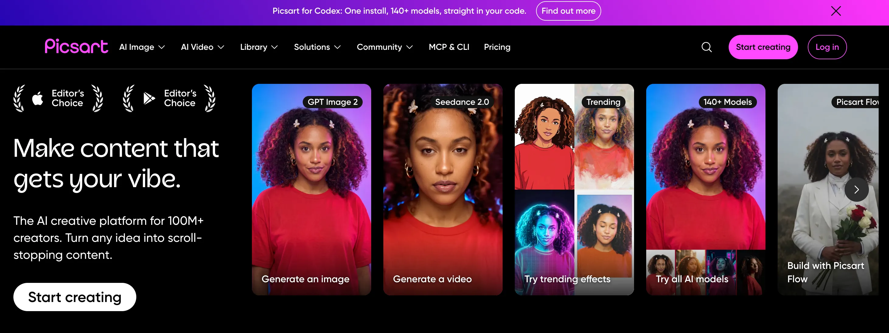 Picsart homepage