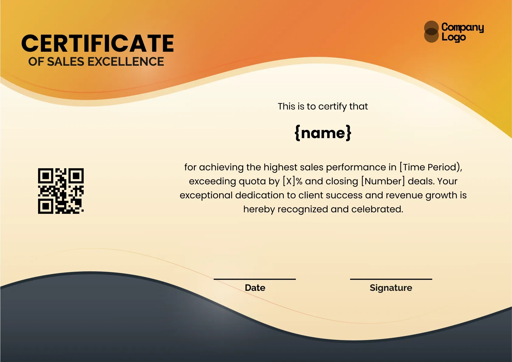 Powerful Sales Achievement Certificate Template