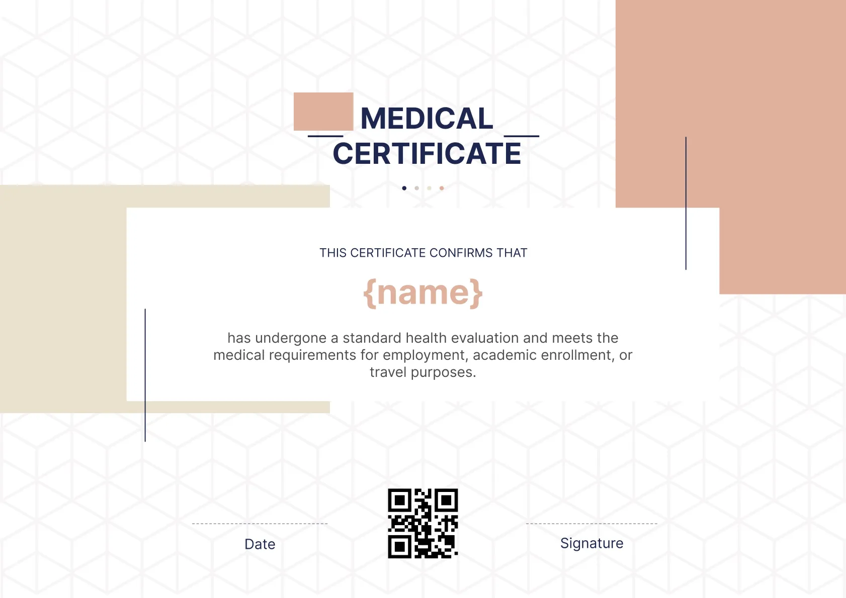 Practical and Professional Medical Certificate Template