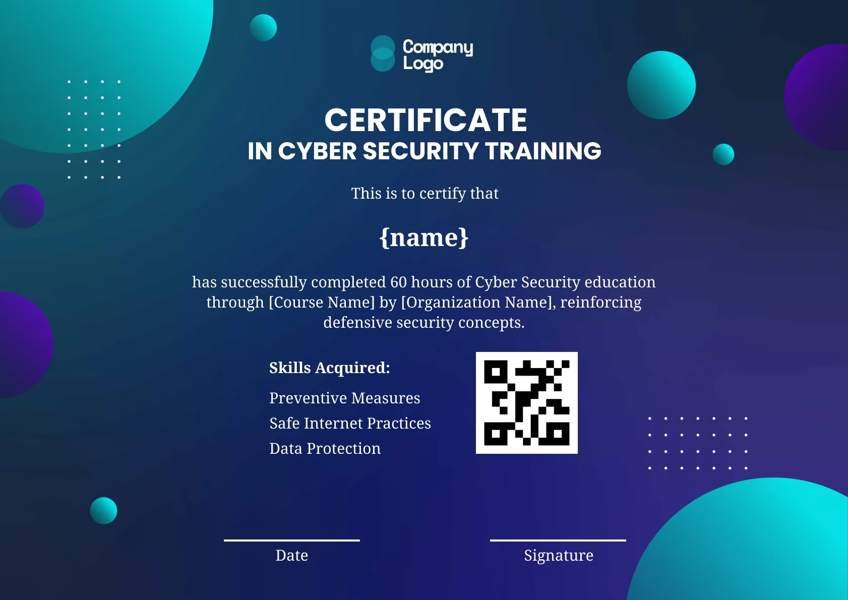 Practical Ethical Hacking Certificate Template