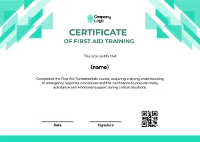 Premium First Aid Trainer Certificate Template