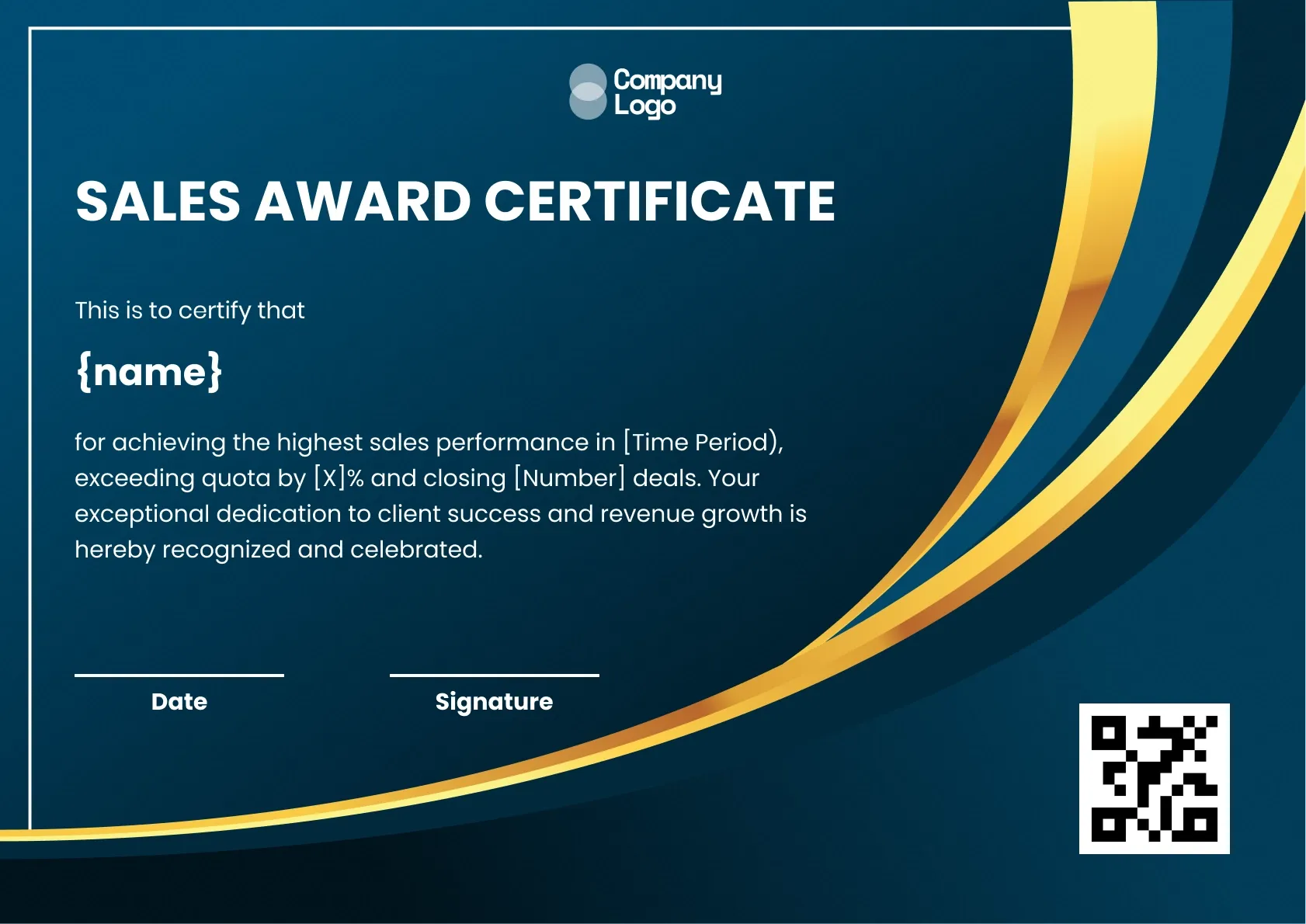 Prestigious Sales Excellence Certificate Template