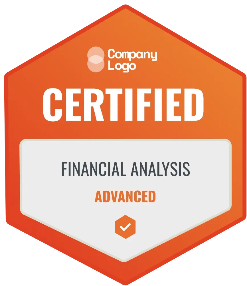 Professional and bold orange completion badge template