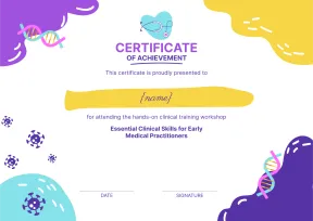 Professional and Colorful Medical Workshop Certificate Template